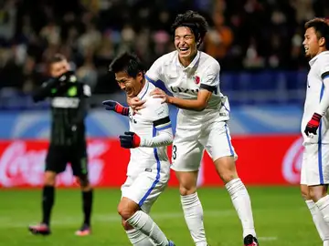 El Kashima celebra un gol ante el Atlético Nacional El Kashima celebra un gol ante el Atlético Nacional