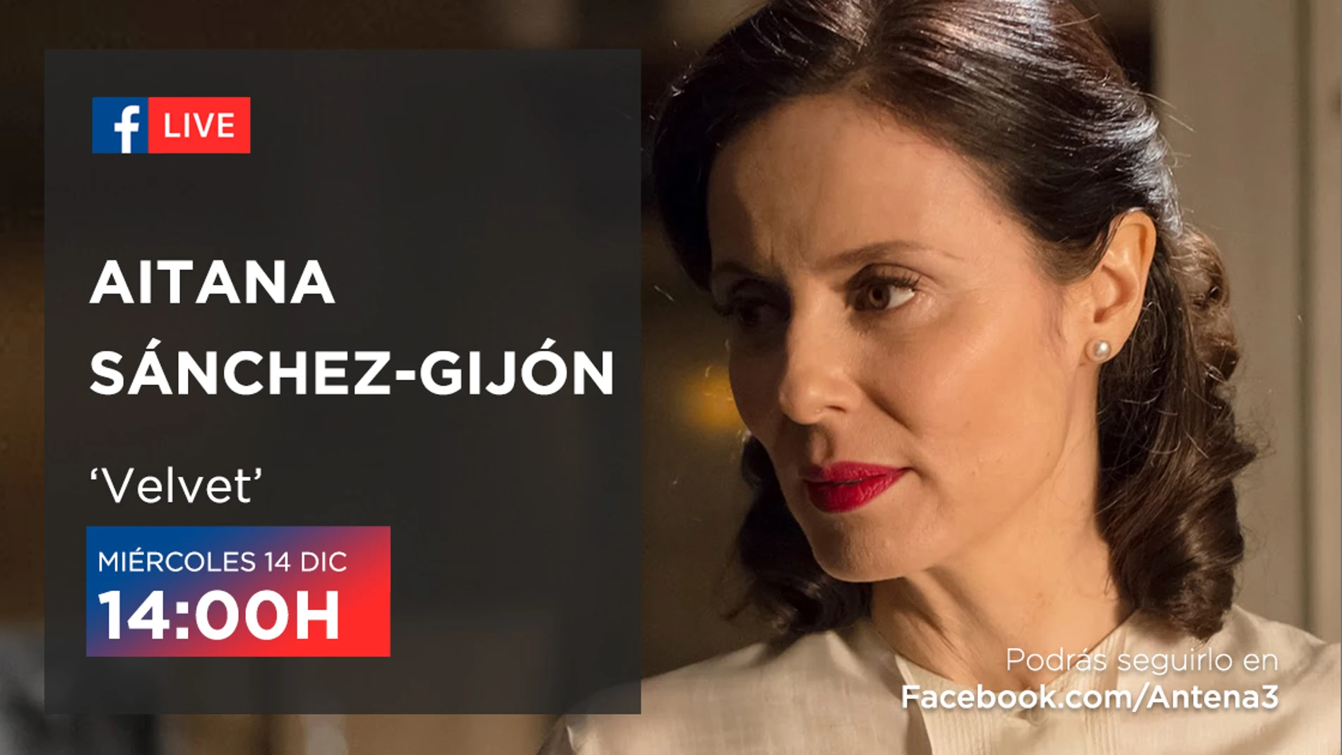 Aitana Sánchez-Gijón estará en directo en Facebook Live