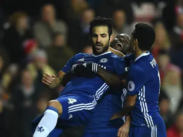Cesc Fábregas celebra su gol con el Chelsea Cesc Fábregas celebra su gol con el Chelsea