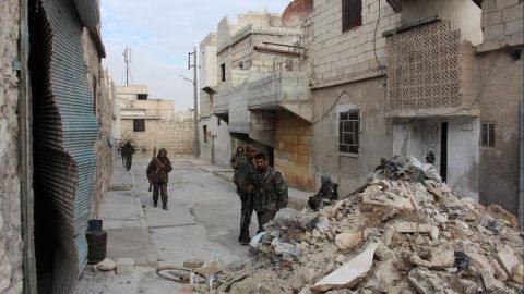 Soldados sirios en Alepo