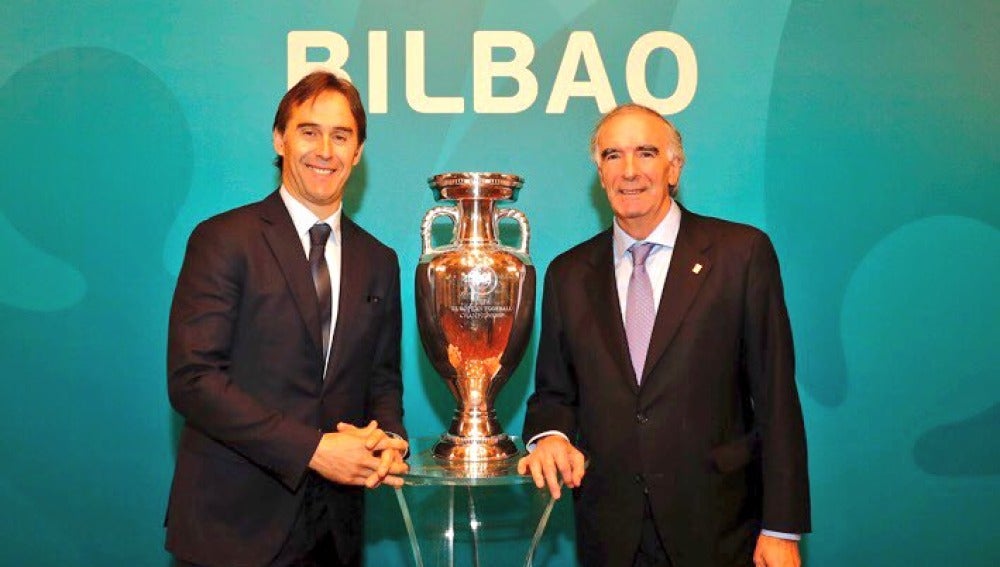 Lopetegui e Iríbar, en la presentación del logo