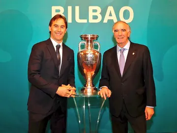 Lopetegui e Iríbar, en la presentación del logo Lopetegui e Iríbar, en la presentación del logo