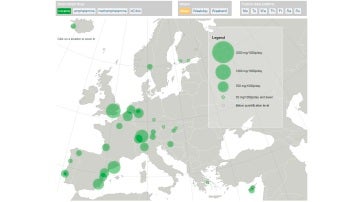 Gráfico del EMCDDA sobre el consumo de cocaína en la UE
