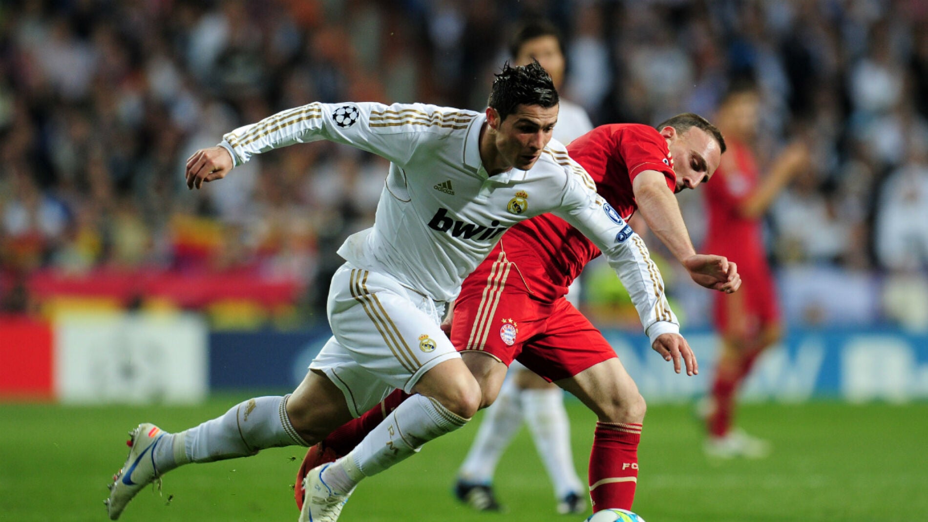 Cristiano y Ribery, en un partido
