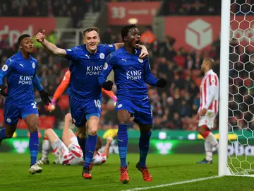 Daniel Amartey celebrando uno de los goles del Leicester Daniel Amartey celebrando uno de los goles del Leicester