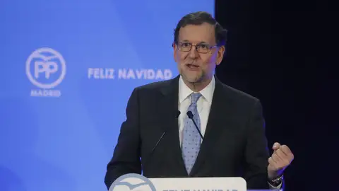 El presidente del Gobierno, Mariano Rajoy, el pasado miércoles durante su intervención en la cena de Navidad del PP de Madrid El presidente del Gobierno, Mariano Rajoy, el pasado miércoles durante su intervención en la cena de Navidad del PP de Madrid