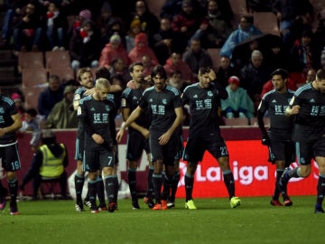 La Real Sociedad celebra un gol