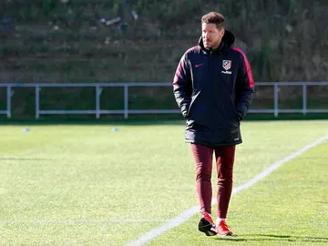 Simeone, en un entrenamiento Simeone, en un entrenamiento