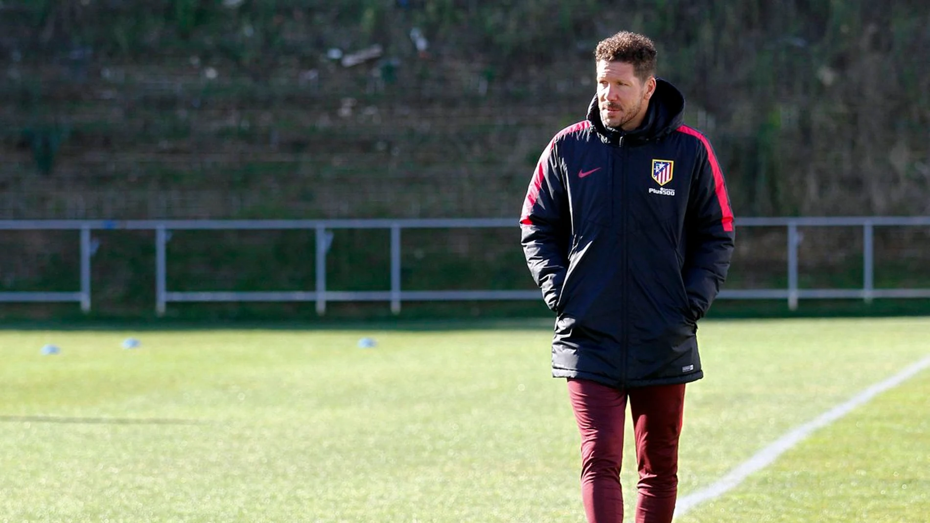 Simeone, en un entrenamiento Simeone, en un entrenamiento