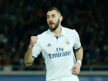 Benzema celebrando su gol Benzema celebrando su gol