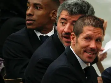 Perea, Gil Marín y Simeone, durante la visita del Papa Benedicto XVI Perea, Gil Marín y Simeone, durante la visita del Papa Benedicto XVI