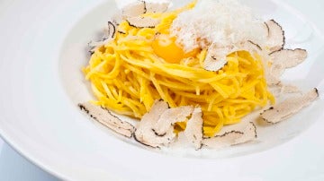 Espaguettis con trufa