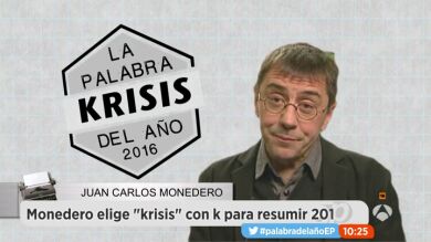 Juan Carlos Monedero resume el 2016 en una sola palabra