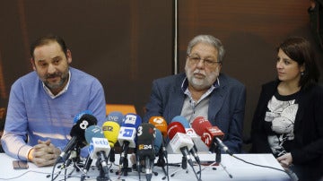 José Luis Ábalos, Francisco Toscano y Adriana Lastra