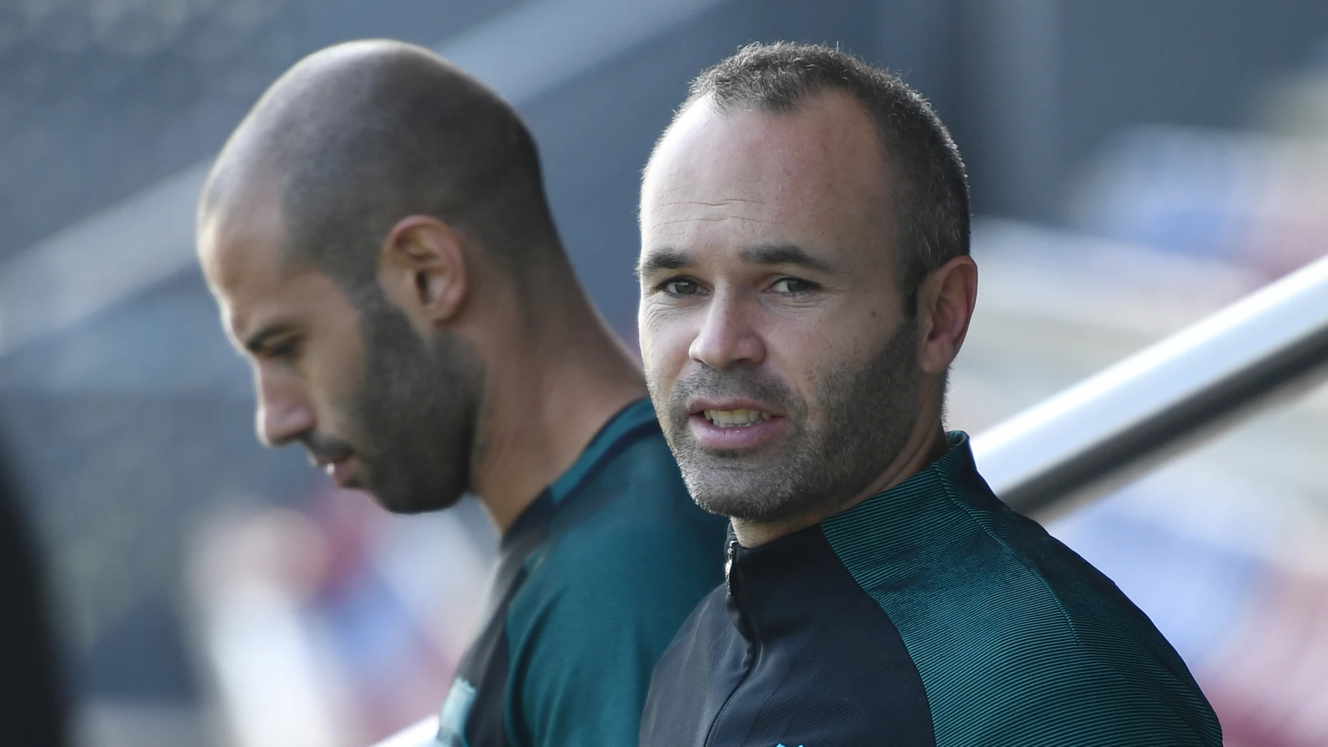 Andrés Iniesta, antes de un entrenamiento del Barcelona Andrés Iniesta, antes de un entrenamiento del Barcelona