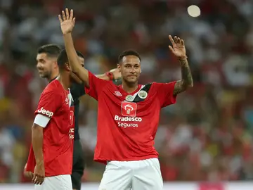 Neymar, en un amistoso Neymar, en un amistoso