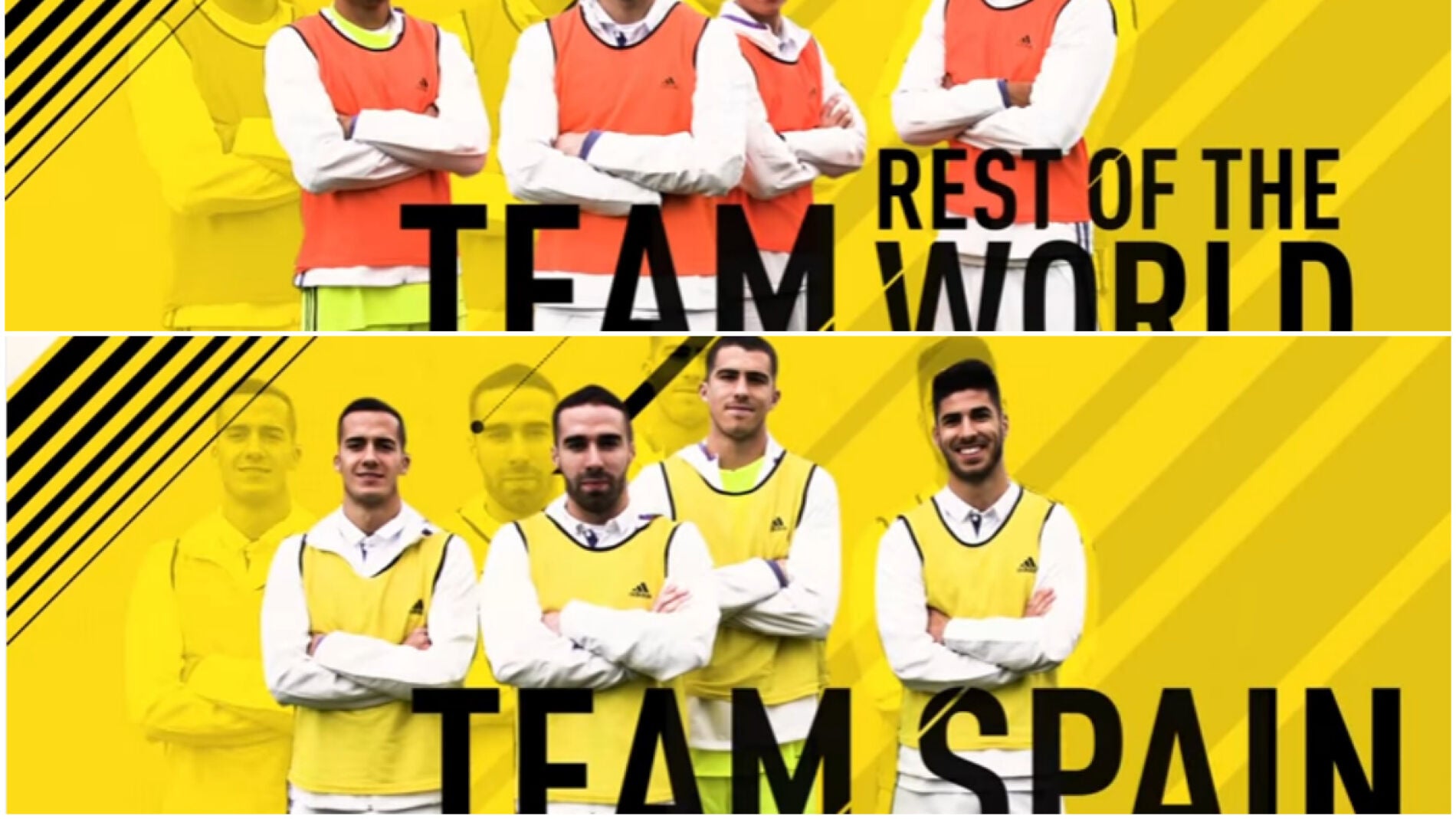 Equipo 'Resto del mundo' contra el equipo 'Espa&ntilde;a' del Real Madrid