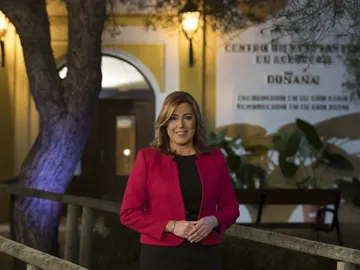 Susana Díaz, durante su mensaje de fin de año Susana Díaz, durante su mensaje de fin de año