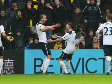 Harry Kane celebra uno de sus dos goles contra el Watford Harry Kane celebra uno de sus dos goles contra el Watford
