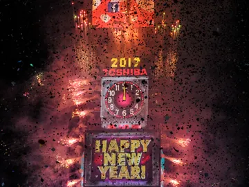 Celebración de Año Nuevo en Times Square, en Nueva York Celebración de Año Nuevo en Times Square, en Nueva York