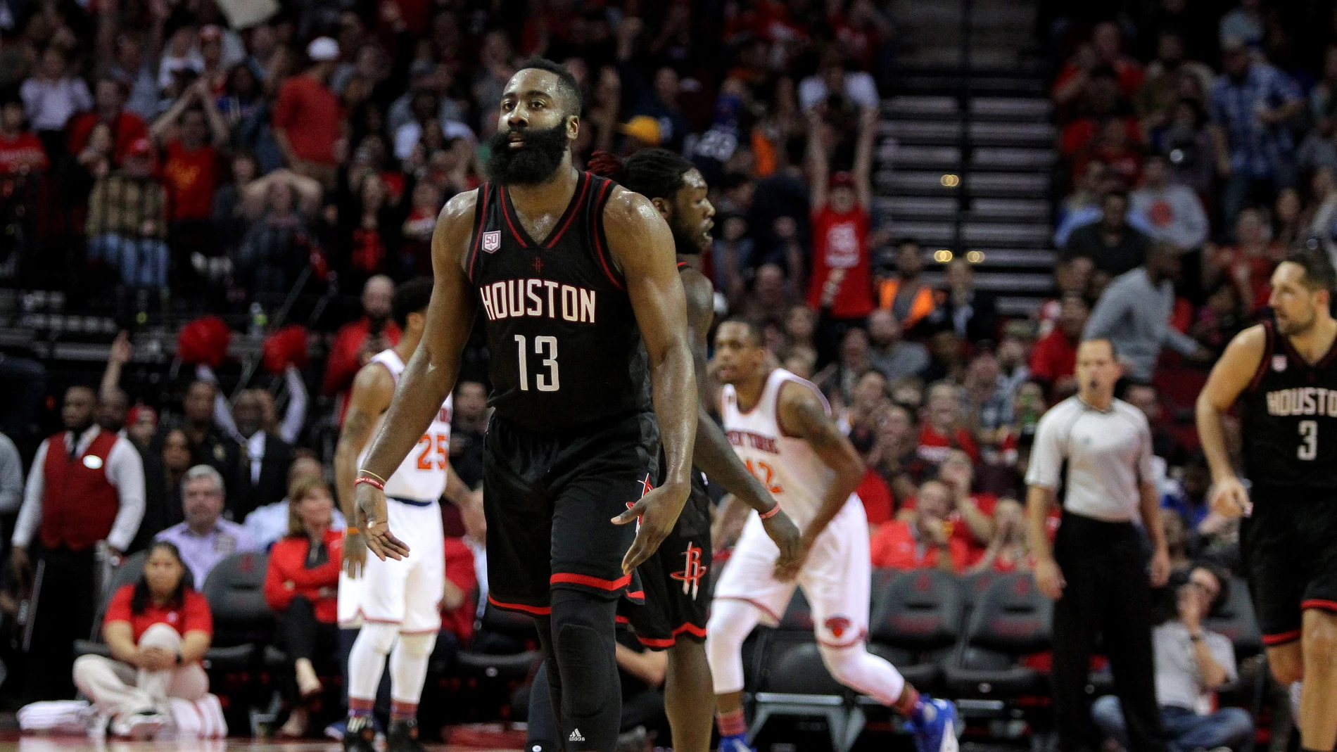 James Harden, durante el partido contra los Knicks James Harden, durante el partido contra los Knicks