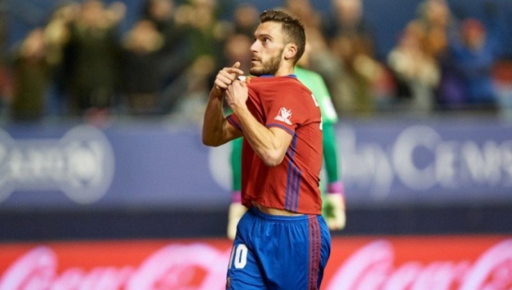 Clerc celebra su gol frente al Valencia en el descuento