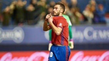 Clerc celebra su gol frente al Valencia en el descuento