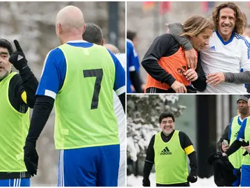 Maradona, Infantino, Puyol o Salgado, en el amistoso antes de 'The Best' Maradona, Infantino, Puyol o Salgado, en el amistoso antes de 'The Best'