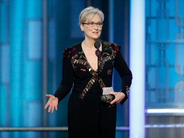 Meryl Streep tras recibir su Globo de Oro Meryl Streep tras recibir su Globo de Oro