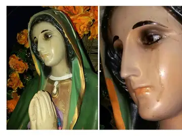 La figura de la Virgen que supuestamente ha llorado La figura de la Virgen que supuestamente ha llorado
