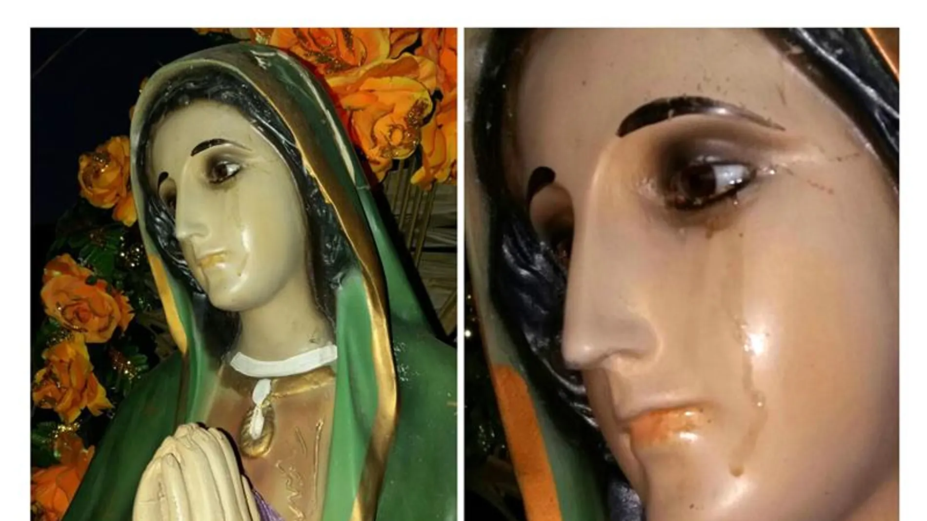 La figura de la Virgen que supuestamente ha llorado La figura de la Virgen que supuestamente ha llorado