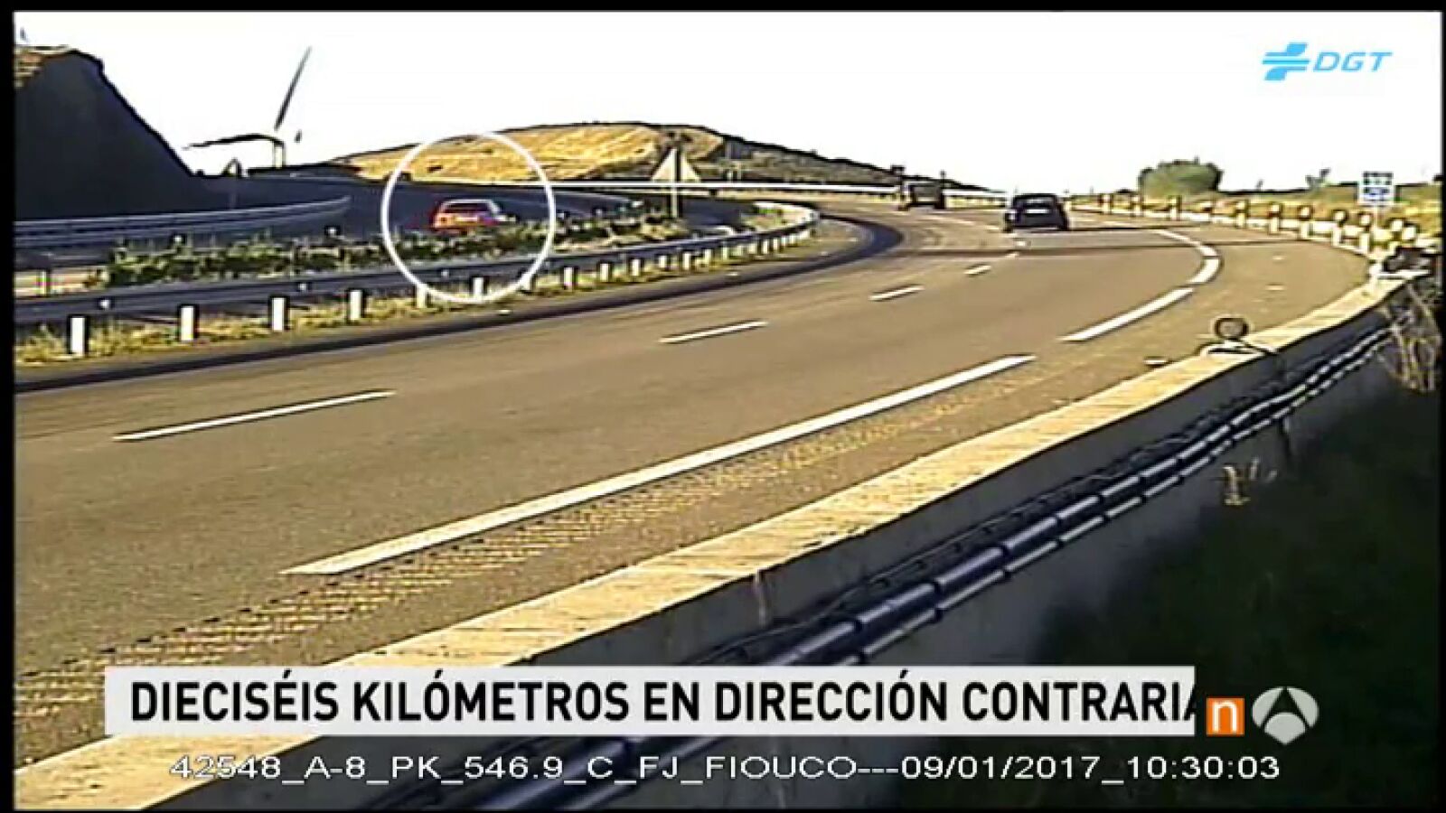 Graban a una conductora que circula 18 kilómetros en dirección contraria en Lugo