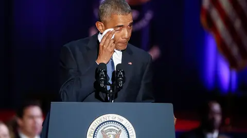 Obama, emocionado en su discurso de despedida Obama, emocionado en su discurso de despedida