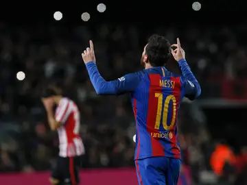 Leo Messi celebra su decisivo gol ante el Athletic Leo Messi celebra su decisivo gol ante el Athletic