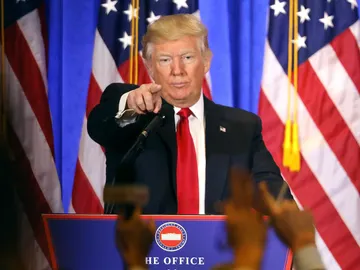 Donald Trump, durante su rueda de prensa Donald Trump, durante su rueda de prensa