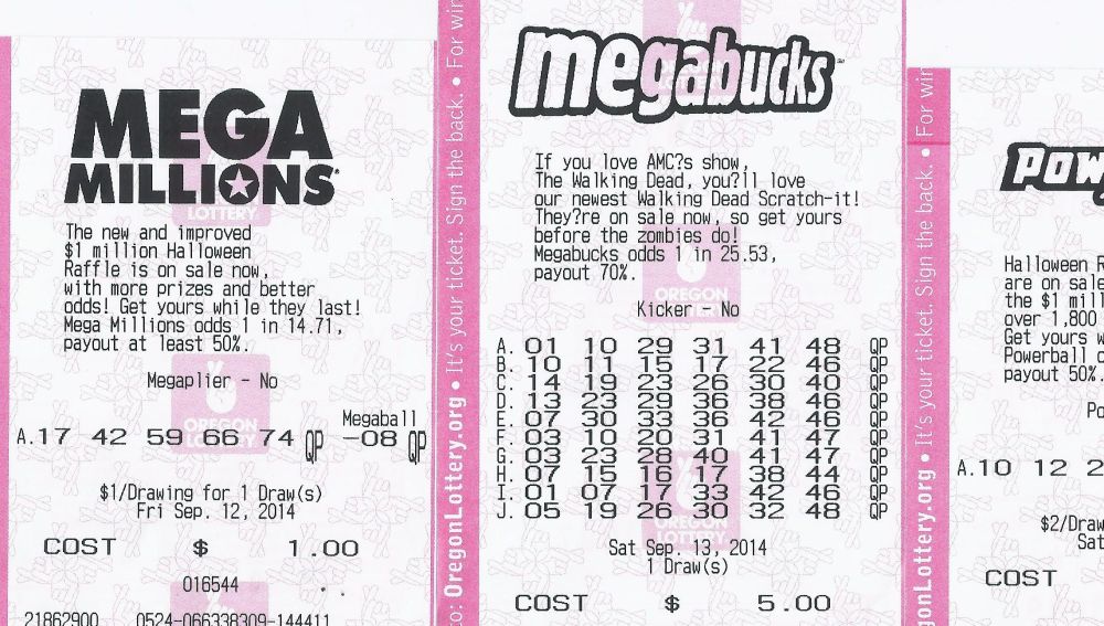 Varios billetes de lotería de Oregón