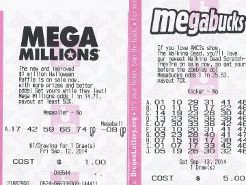Varios billetes de lotería de Oregón