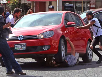 Momento en el que el estudiante fue atropellado Momento en el que el estudiante fue atropellado