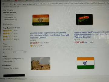 Venta de un felpudo con la bandera de la India Venta de un felpudo con la bandera de la India