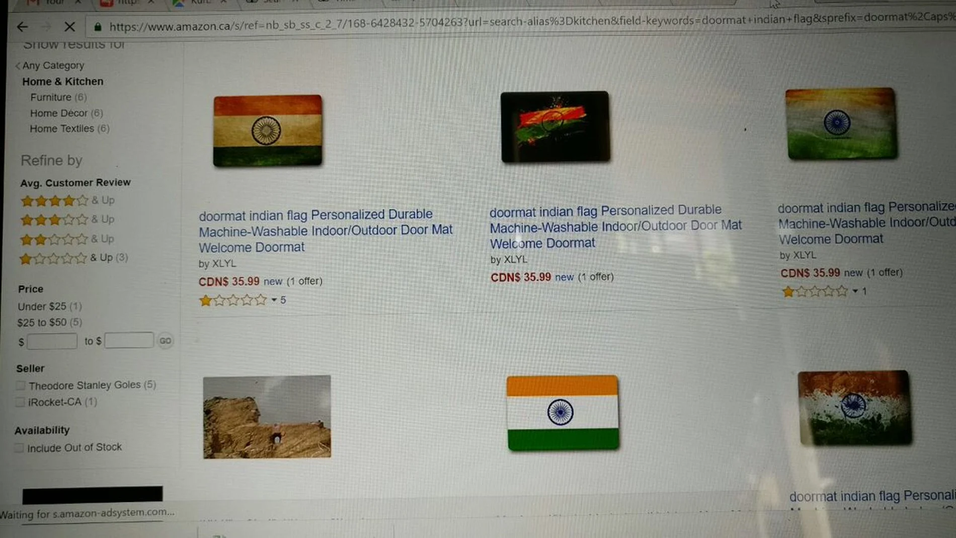 Venta de un felpudo con la bandera de la India Venta de un felpudo con la bandera de la India