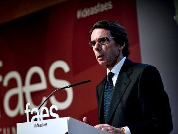 José María Aznar durante su discurso en el evento de la fundación FAES