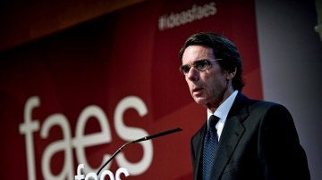 José María Aznar durante su discurso en el evento de la fundación FAES