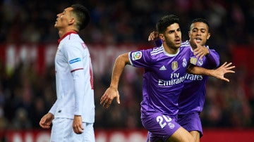 Asensio celebra su gol ante el Sevilla