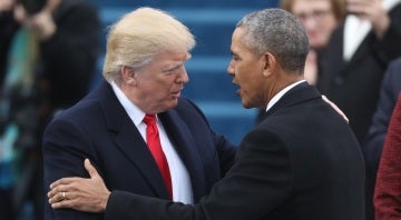 Trump y Obama se saludan antes de la toma de posesión