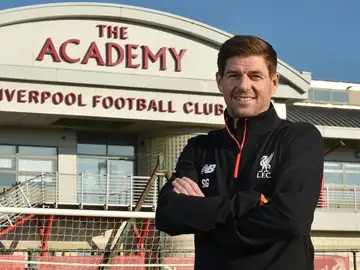 Steven Gerrard en la academia del Liverpool Steven Gerrard en la academia del Liverpool
