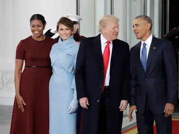 Michelle Obama, Melania Trump, Donald Trump y Barack Obama Michelle Obama, Melania Trump, Donald Trump y Barack Obama