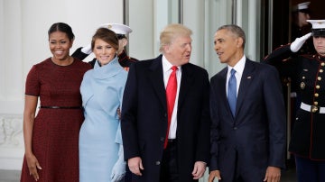 Michelle Obama, Melania Trump, Donald Trump y Barack Obama