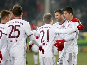 El Bayern celebrando uno de los goles