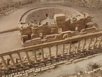 Imagen aérea del teatro romano de Palmira Imagen aérea del teatro romano de Palmira