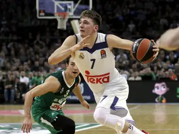 Luka Doncic entrando a canasta Luka Doncic entrando a canasta